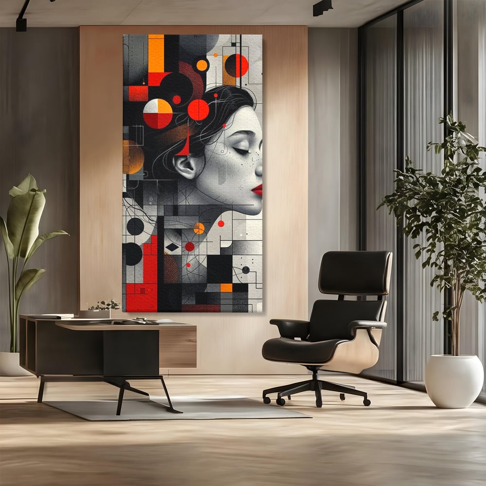Tablou Canvas Premium, LuxCanva® G1125, Arhitectura Gandului, Abstract, Geometric, Digital, Tehnologie, Suflet, Visare, Neuronal, Conexiune, Living, Dormitor
