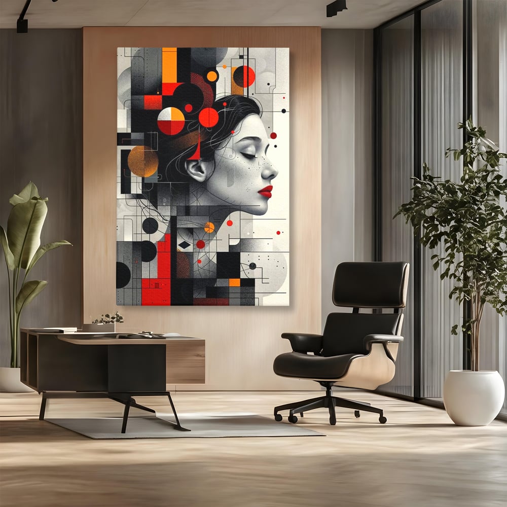 Tablou Canvas Premium, LuxCanva® G1125, Arhitectura Gandului, Abstract, Geometric, Digital, Tehnologie, Suflet, Visare, Neuronal, Conexiune, Living, Dormitor