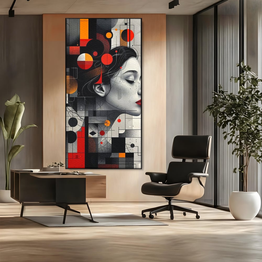 Tablou Canvas Premium, LuxCanva® G1125, Arhitectura Gandului, Abstract, Geometric, Digital, Tehnologie, Suflet, Visare, Neuronal, Conexiune, Living, Dormitor