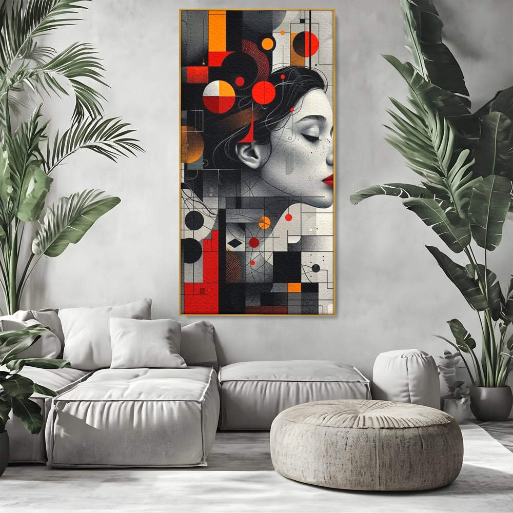 Tablou Canvas Premium, LuxCanva® G1125, Arhitectura Gandului, Abstract, Geometric, Digital, Tehnologie, Suflet, Visare, Neuronal, Conexiune, Living, Dormitor
