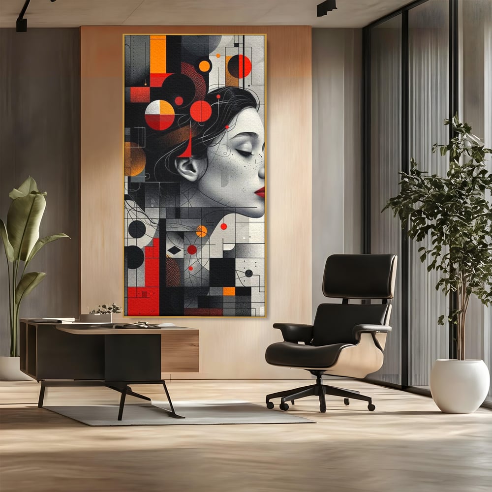 Tablou Canvas Premium, LuxCanva® G1125, Arhitectura Gandului, Abstract, Geometric, Digital, Tehnologie, Suflet, Visare, Neuronal, Conexiune, Living, Dormitor