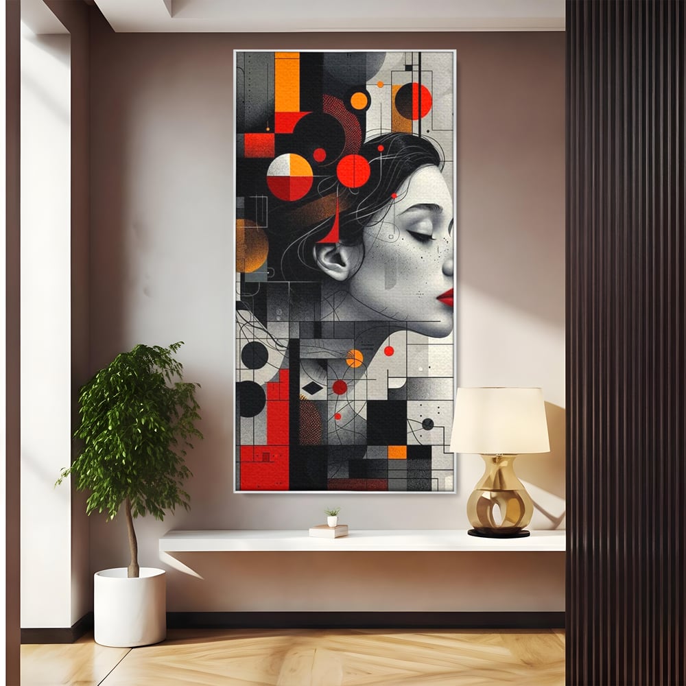 Tablou Canvas Premium, LuxCanva® G1125, Arhitectura Gandului, Abstract, Geometric, Digital, Tehnologie, Suflet, Visare, Neuronal, Conexiune, Living, Dormitor