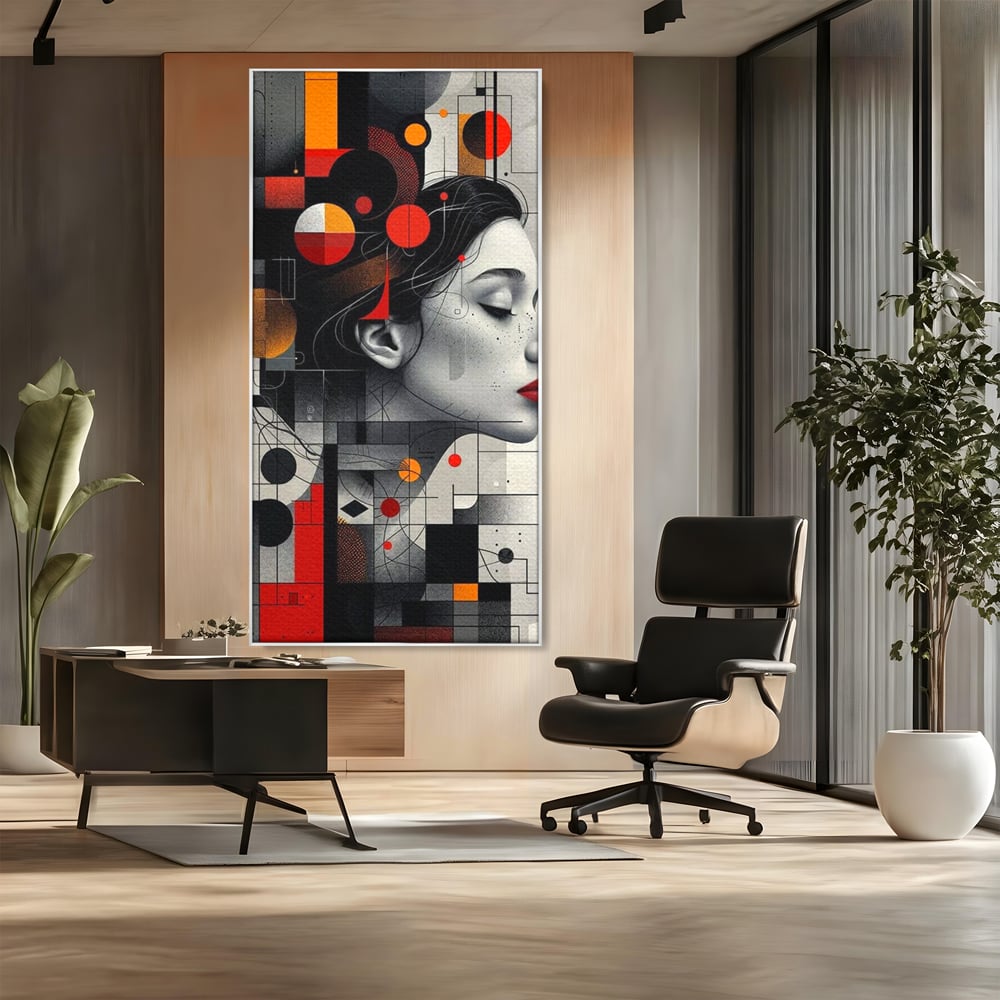 Tablou Canvas Premium, LuxCanva® G1125, Arhitectura Gandului, Abstract, Geometric, Digital, Tehnologie, Suflet, Visare, Neuronal, Conexiune, Living, Dormitor