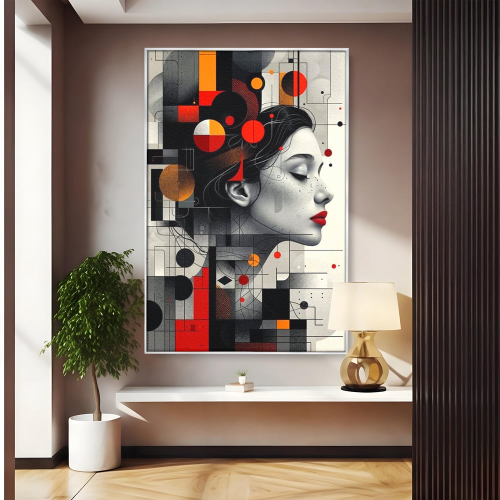Tablou Canvas Premium, LuxCanva® G1125, Arhitectura Gandului, Abstract, Geometric, Digital, Tehnologie, Suflet, Visare, Neuronal, Conexiune, Living, Dormitor