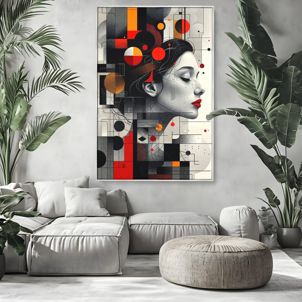 Tablou Canvas Premium, LuxCanva® G1125, Arhitectura Gandului, Abstract, Geometric, Digital, Tehnologie, Suflet, Visare, Neuronal, Conexiune, Living, Dormitor
