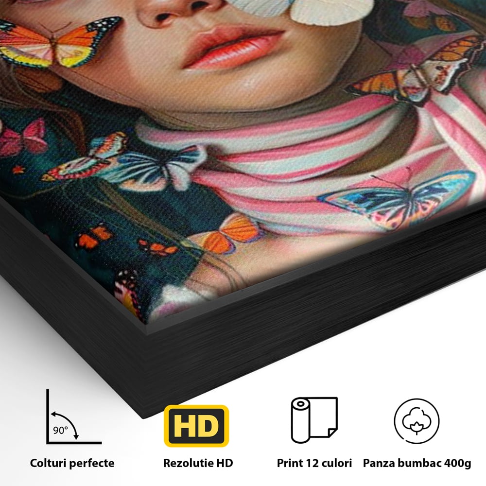 Tablou Canvas Premium, LuxCanva® G1127, Copilarie in Zbor,  Fluturi, Copil, Fata, Fantezie, Inocenta, Libertate, Visare, Emotie, Magie, Copilarie, Living, Dormitor