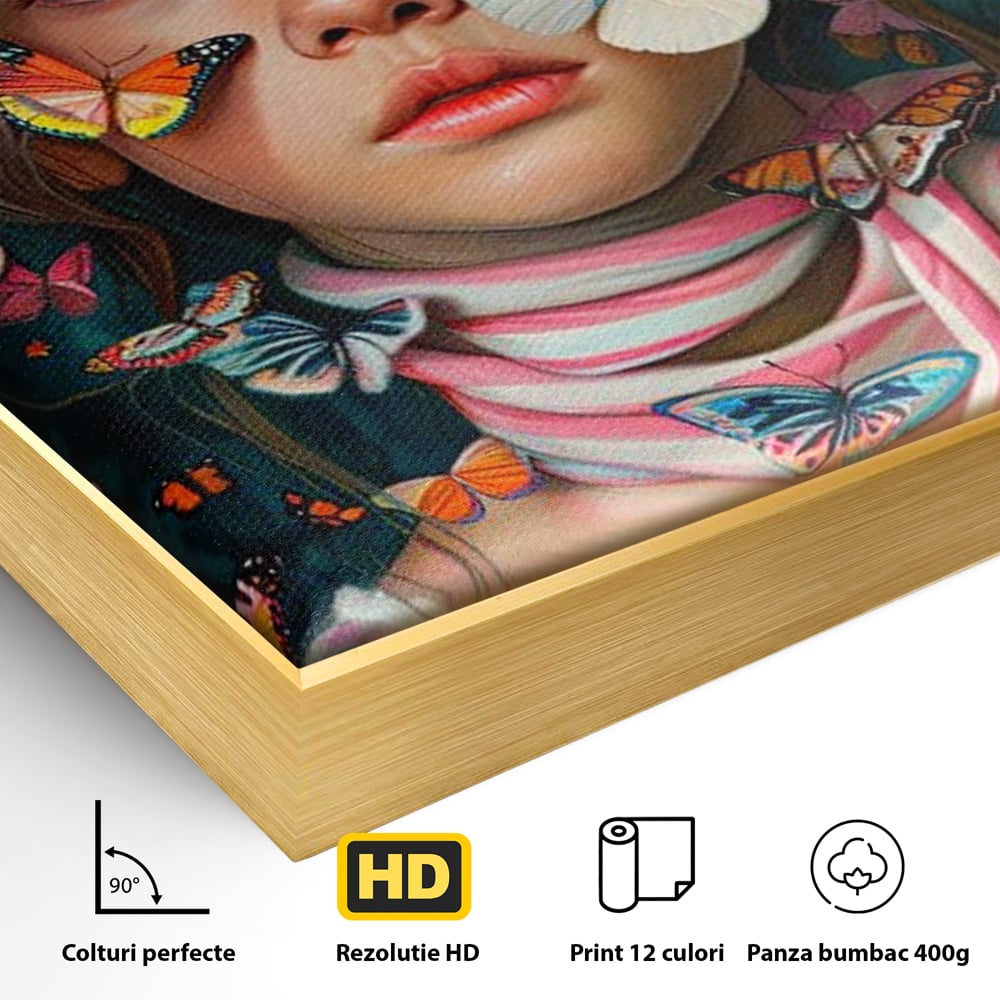 Tablou Canvas Premium, LuxCanva® G1127, Copilarie in Zbor,  Fluturi, Copil, Fata, Fantezie, Inocenta, Libertate, Visare, Emotie, Magie, Copilarie, Living, Dormitor