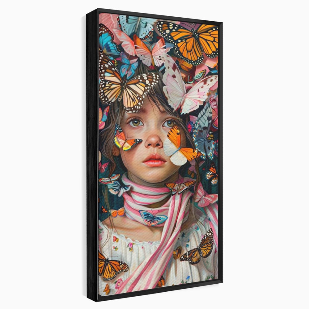 Tablou Canvas Premium, LuxCanva® G1127, Copilarie in Zbor,  Fluturi, Copil, Fata, Fantezie, Inocenta, Libertate, Visare, Emotie, Magie, Copilarie, Living, Dormitor