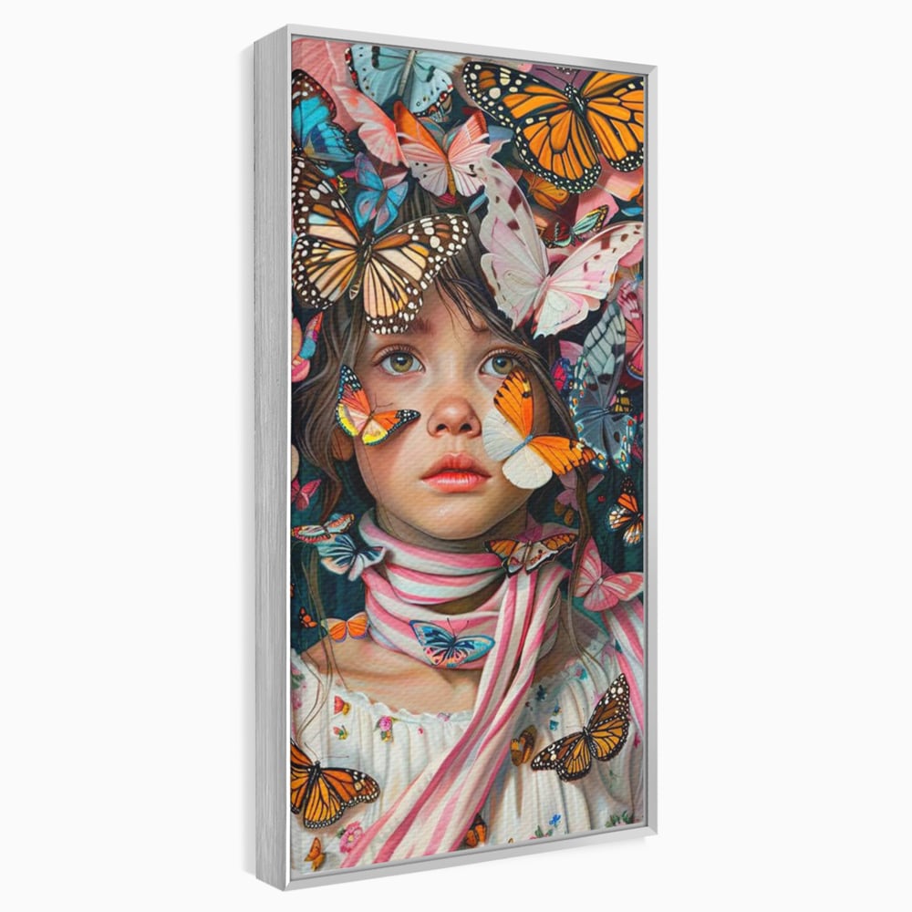 Tablou Canvas Premium, LuxCanva® G1127, Copilarie in Zbor,  Fluturi, Copil, Fata, Fantezie, Inocenta, Libertate, Visare, Emotie, Magie, Copilarie, Living, Dormitor