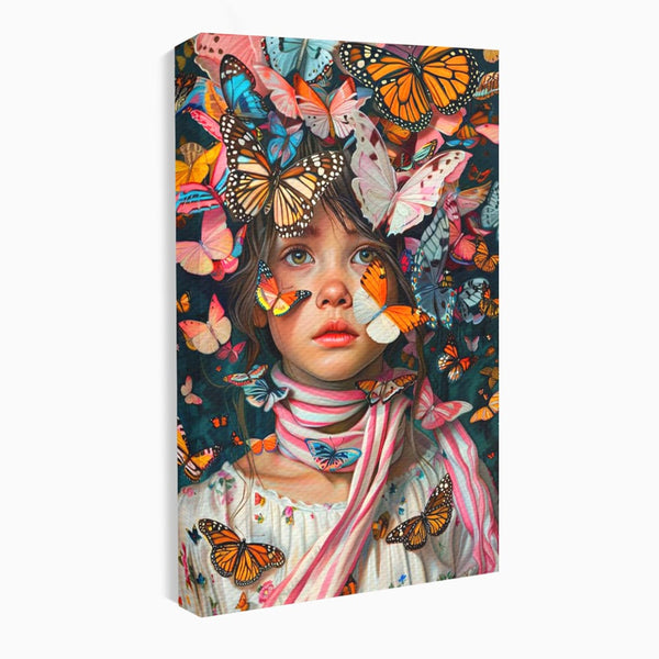 Tablou Canvas Premium, LuxCanva® G1127, Copilarie in Zbor,  Fluturi, Copil, Fata, Fantezie, Inocenta, Libertate, Visare, Emotie, Magie, Copilarie, Living, Dormitor