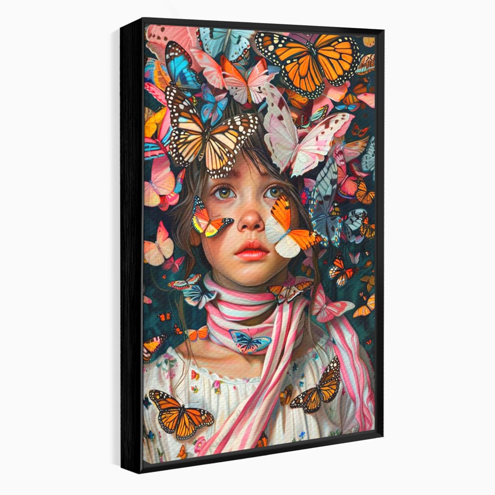 Tablou Canvas Premium, LuxCanva® G1127, Copilarie in Zbor,  Fluturi, Copil, Fata, Fantezie, Inocenta, Libertate, Visare, Emotie, Magie, Copilarie, Living, Dormitor