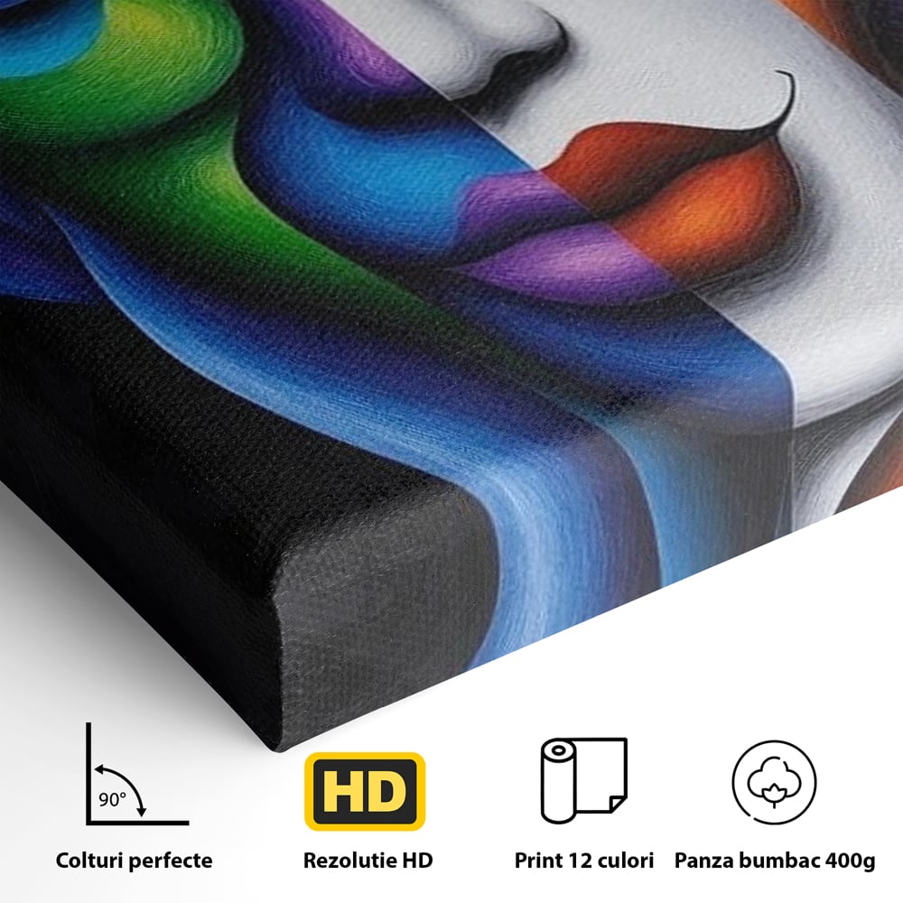 Tablou Canvas Premium, LuxCanva® G1128, Puterea din Intuneric, Razboinica, Tribal, Forta, Dramatism, Lupta, Mister, Contraste, Privire, Salbatica, Living, Dormitor