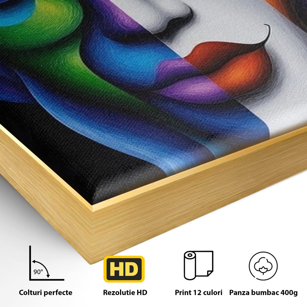 Tablou Canvas Premium, LuxCanva® G1128, Puterea din Intuneric, Razboinica, Tribal, Forta, Dramatism, Lupta, Mister, Contraste, Privire, Salbatica, Living, Dormitor