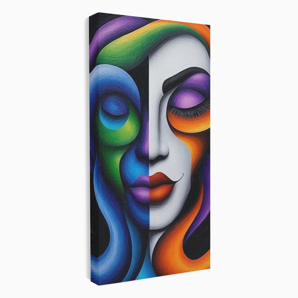 Tablou Canvas Premium, LuxCanva® G1128, Puterea din Intuneric, Razboinica, Tribal, Forta, Dramatism, Lupta, Mister, Contraste, Privire, Salbatica, Living, Dormitor