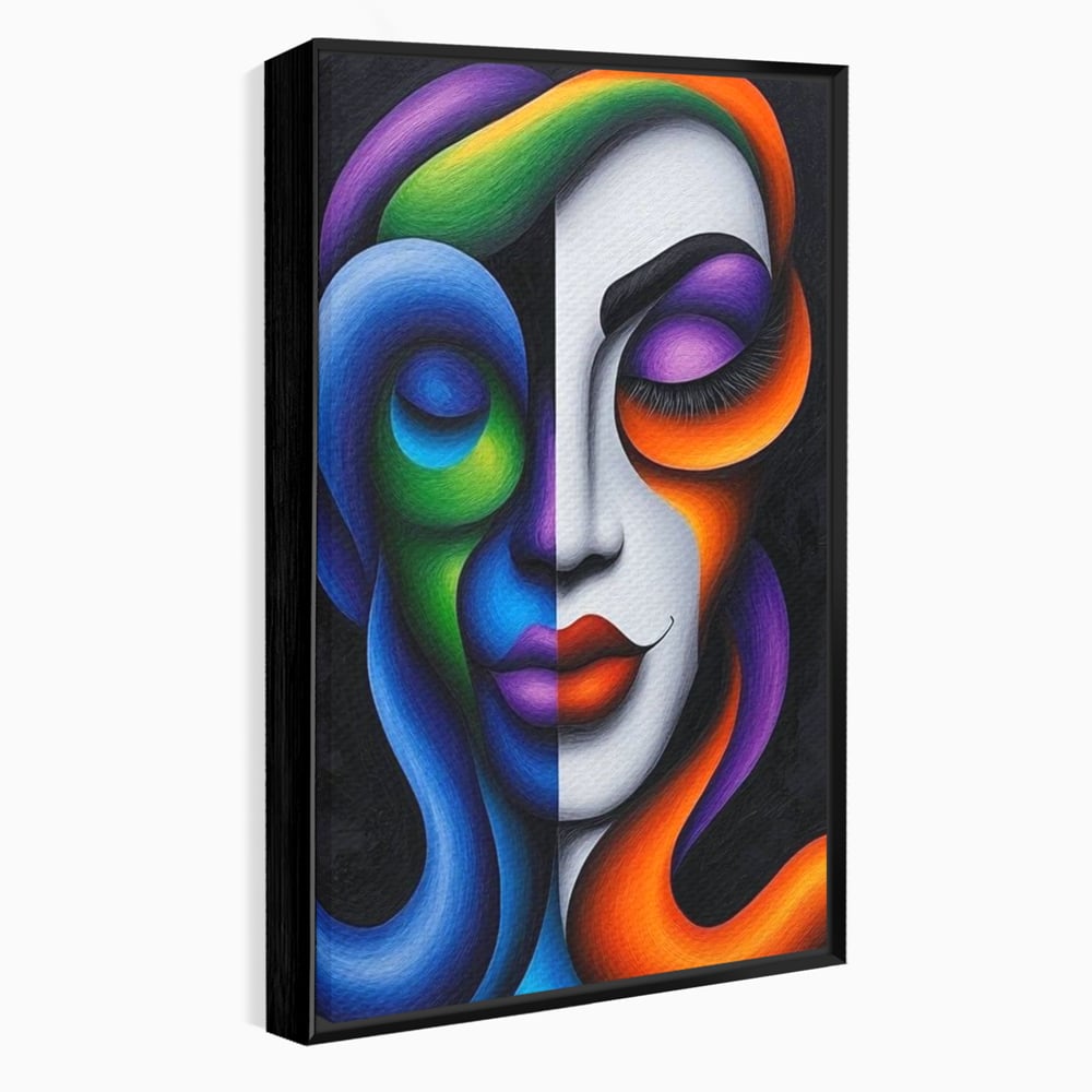 Tablou Canvas Premium, LuxCanva® G1128, Puterea din Intuneric, Razboinica, Tribal, Forta, Dramatism, Lupta, Mister, Contraste, Privire, Salbatica, Living, Dormitor