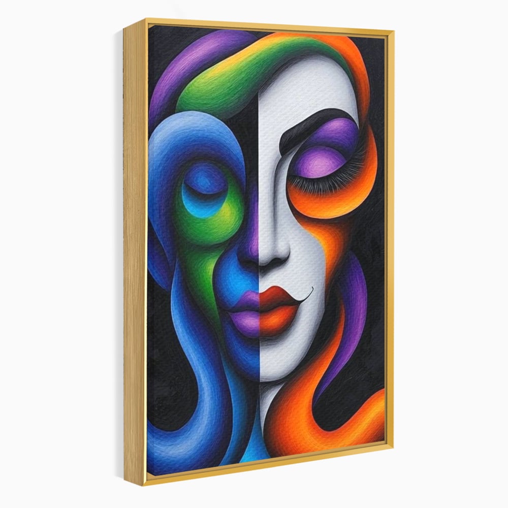 Tablou Canvas Premium, LuxCanva® G1128, Puterea din Intuneric, Razboinica, Tribal, Forta, Dramatism, Lupta, Mister, Contraste, Privire, Salbatica, Living, Dormitor