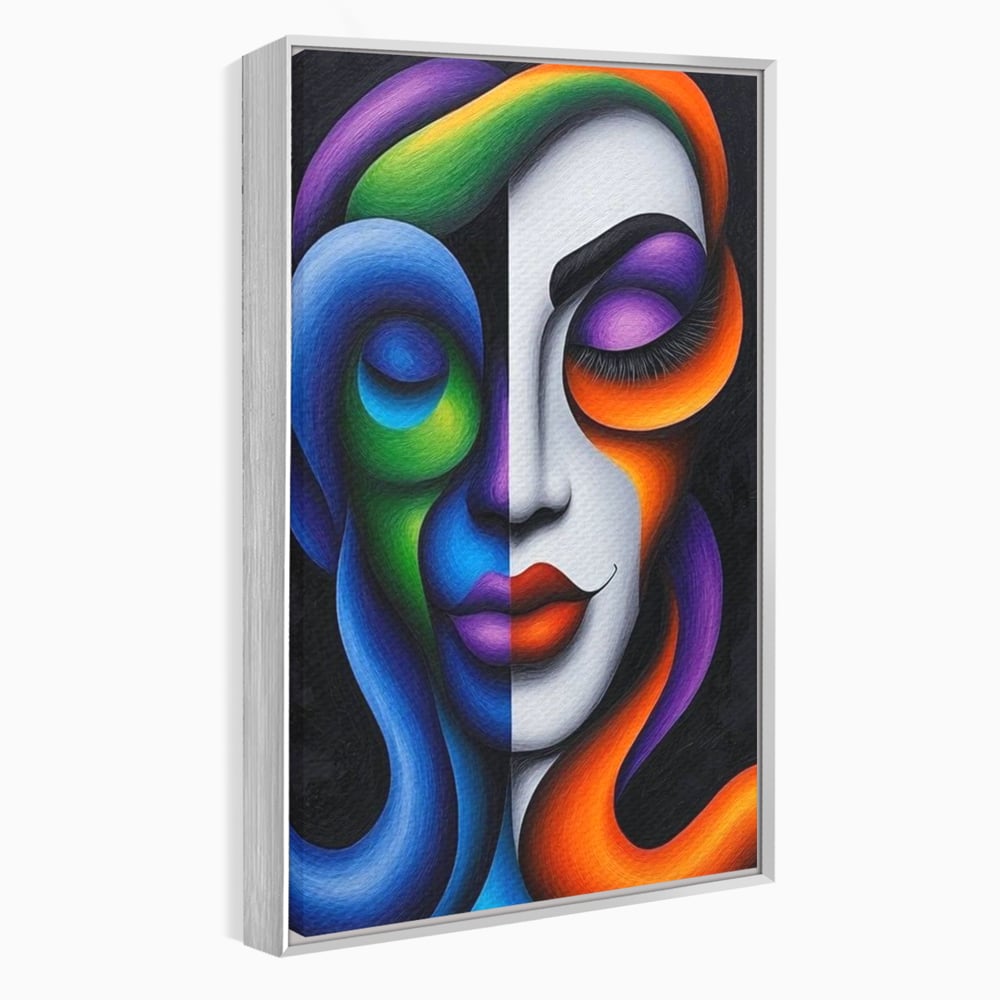 Tablou Canvas Premium, LuxCanva® G1128, Puterea din Intuneric, Razboinica, Tribal, Forta, Dramatism, Lupta, Mister, Contraste, Privire, Salbatica, Living, Dormitor