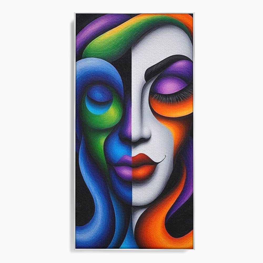 Tablou Canvas Premium, LuxCanva® G1128, Puterea din Intuneric, Razboinica, Tribal, Forta, Dramatism, Lupta, Mister, Contraste, Privire, Salbatica, Living, Dormitor
