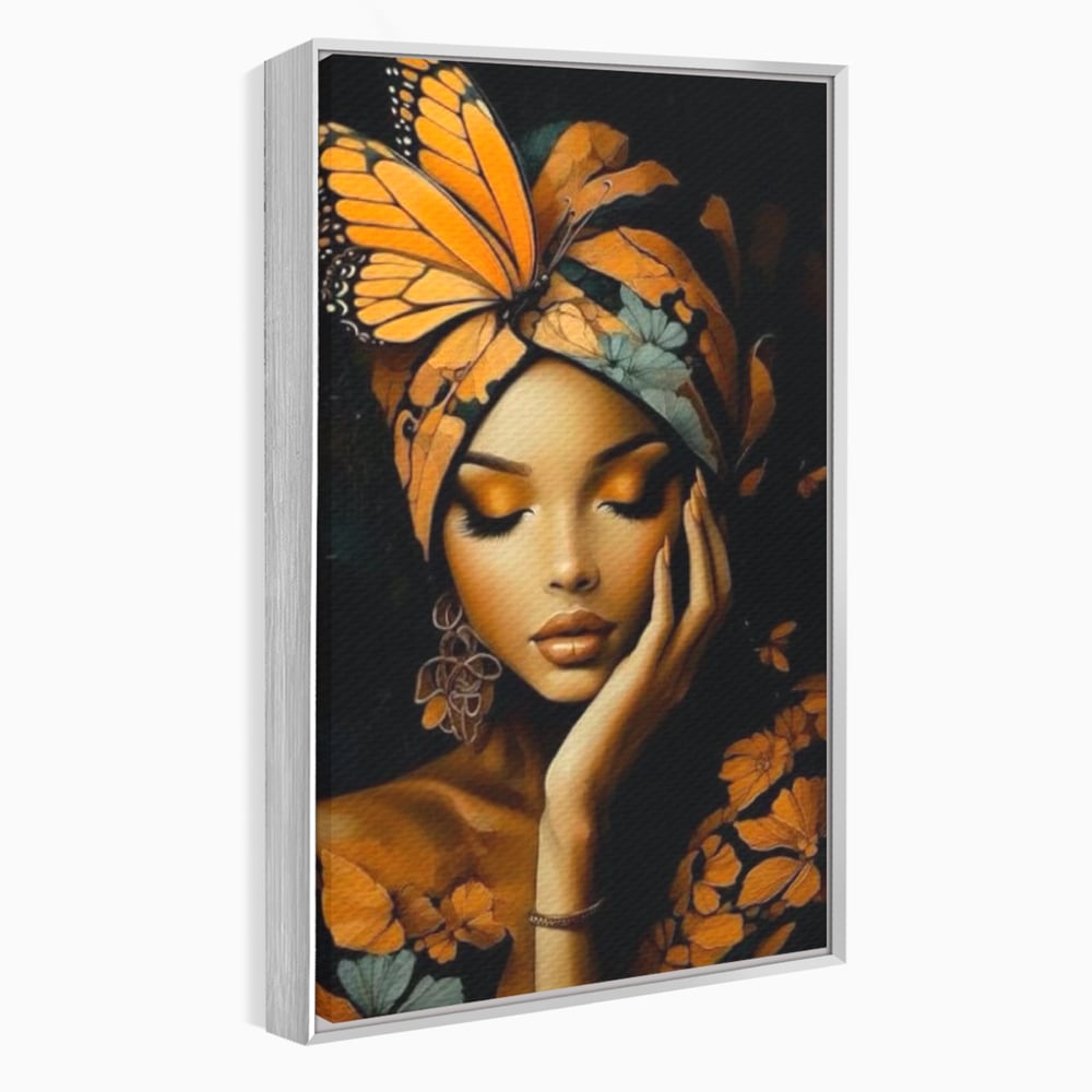 Leinwand Leinwand Wandkunst Premium, LuxCanva® G1129, Gelassenheit in Bernstein, Gedanken, Schönheit, Träumen, Reflexion, Aura, Meditation, Ruhe, Frau, Wohnen, Schlafzimmer