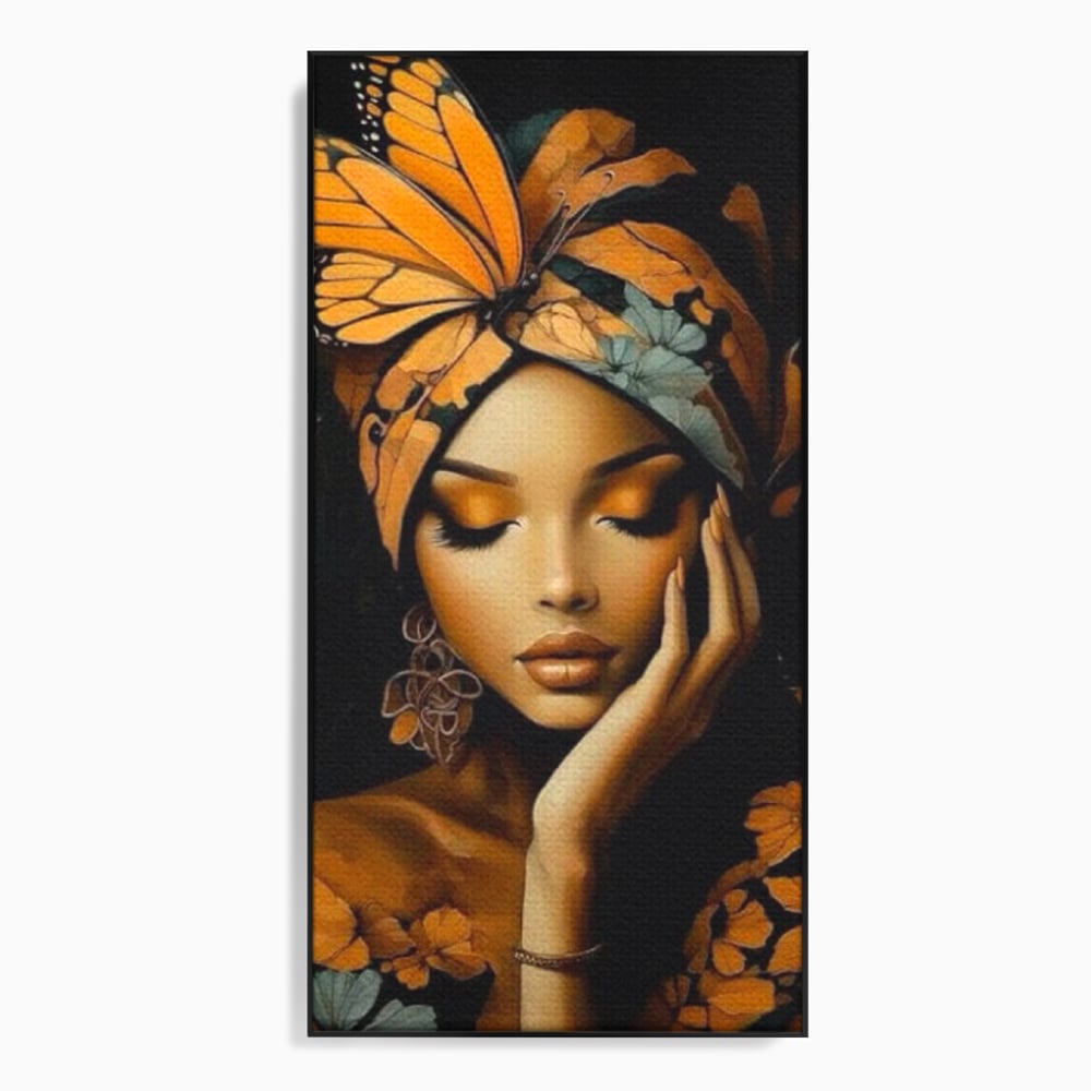 Leinwand Leinwand Wandkunst Premium, LuxCanva® G1129, Gelassenheit in Bernstein, Gedanken, Schönheit, Träumen, Reflexion, Aura, Meditation, Ruhe, Frau, Wohnen, Schlafzimmer