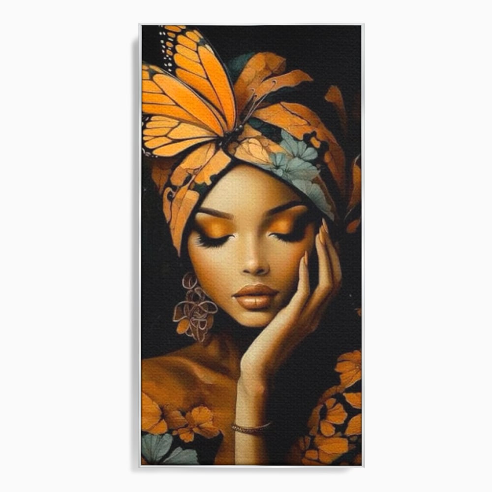 Leinwand Leinwand Wandkunst Premium, LuxCanva® G1129, Gelassenheit in Bernstein, Gedanken, Schönheit, Träumen, Reflexion, Aura, Meditation, Ruhe, Frau, Wohnen, Schlafzimmer