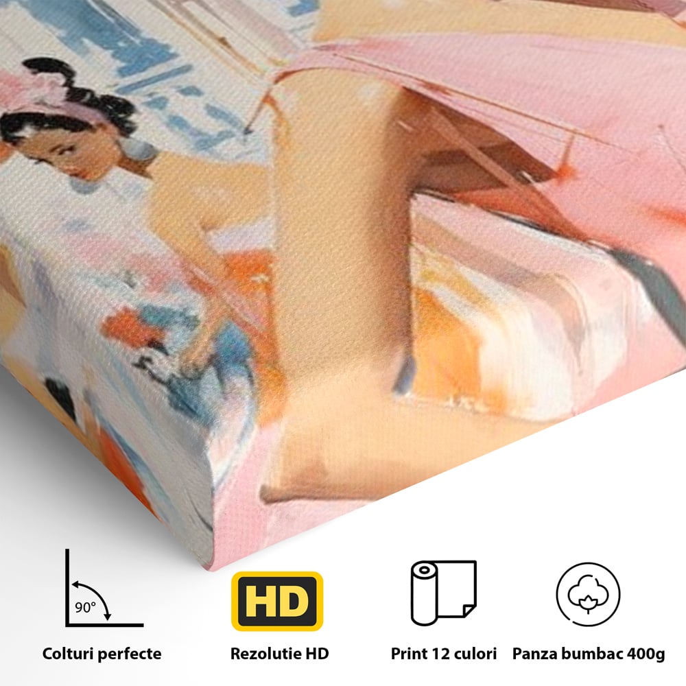 Tablou Canvas Premium, LuxCanva® G1130, O Primavara Retro, Paris, Stil, Eleganta, Femei, Bulevard, Moda, Trecut, Vintage, Rafinament, Living, Dormitor