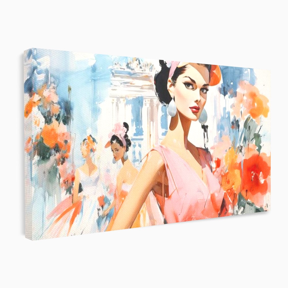 Tablou Canvas Premium, LuxCanva® G1130, O Primavara Retro, Paris, Stil, Eleganta, Femei, Bulevard, Moda, Trecut, Vintage, Rafinament, Living, Dormitor