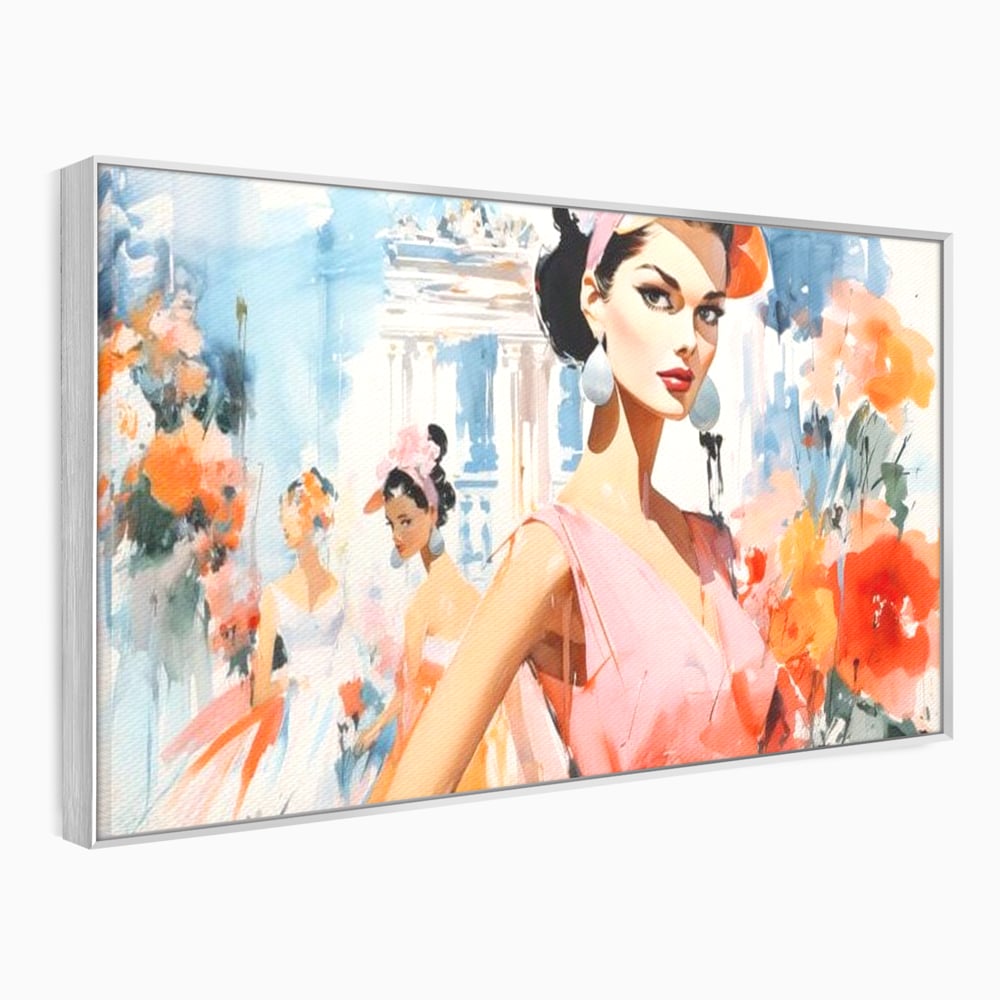 Tablou Canvas Premium, LuxCanva® G1130, O Primavara Retro, Paris, Stil, Eleganta, Femei, Bulevard, Moda, Trecut, Vintage, Rafinament, Living, Dormitor