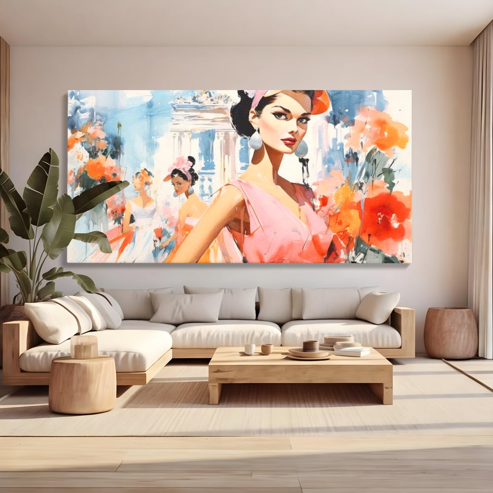 Tablou Canvas Premium, LuxCanva® G1130, O Primavara Retro, Paris, Stil, Eleganta, Femei, Bulevard, Moda, Trecut, Vintage, Rafinament, Living, Dormitor