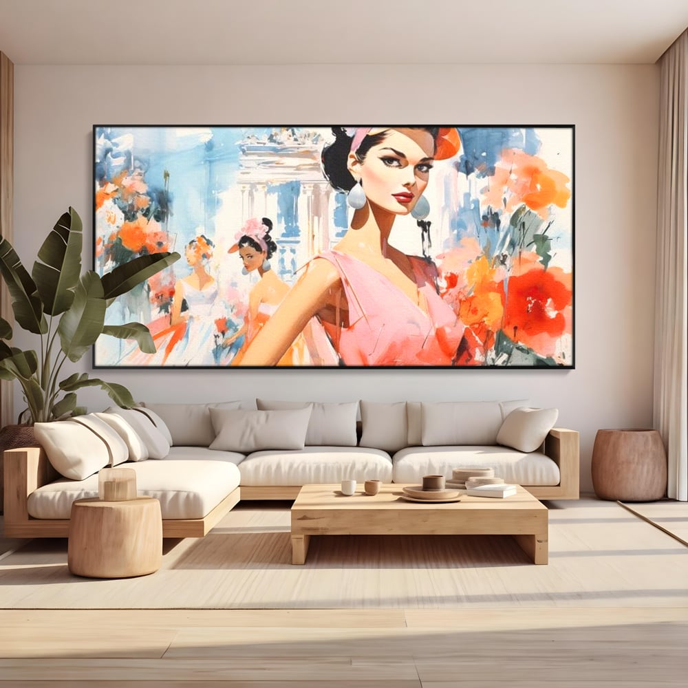 Tablou Canvas Premium, LuxCanva® G1130, O Primavara Retro, Paris, Stil, Eleganta, Femei, Bulevard, Moda, Trecut, Vintage, Rafinament, Living, Dormitor