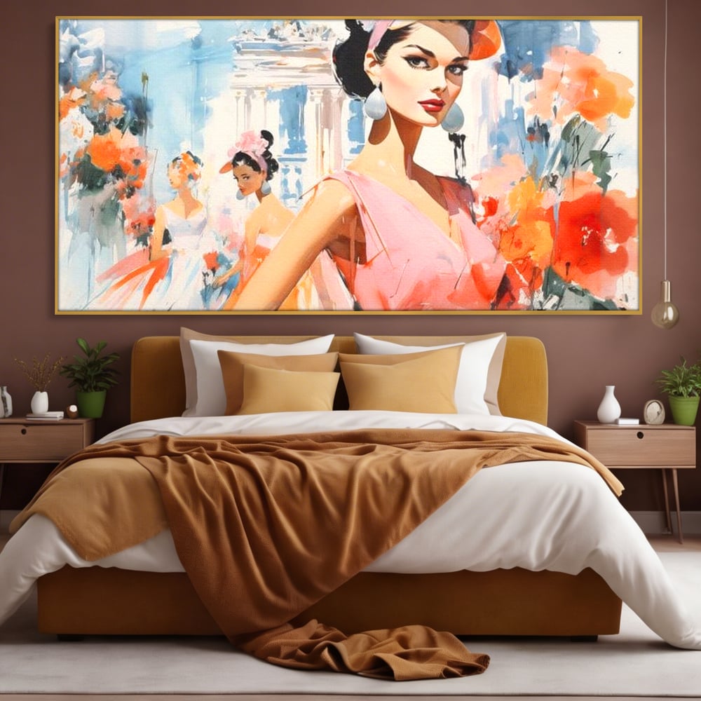 Tablou Canvas Premium, LuxCanva® G1130, O Primavara Retro, Paris, Stil, Eleganta, Femei, Bulevard, Moda, Trecut, Vintage, Rafinament, Living, Dormitor