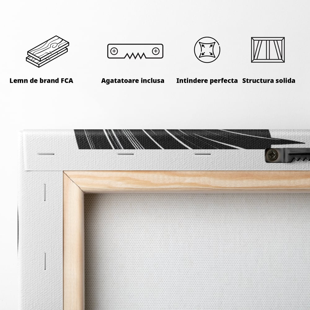 Tablou Canvas Premium, LuxCanva® G1131, Femeia din Umbra,Profil, Mister, Silueta, Stilizat, Alb, Negru, Eleganta, Moda, Arta, Minimalist, Lux, Rafinament, Birou, Living