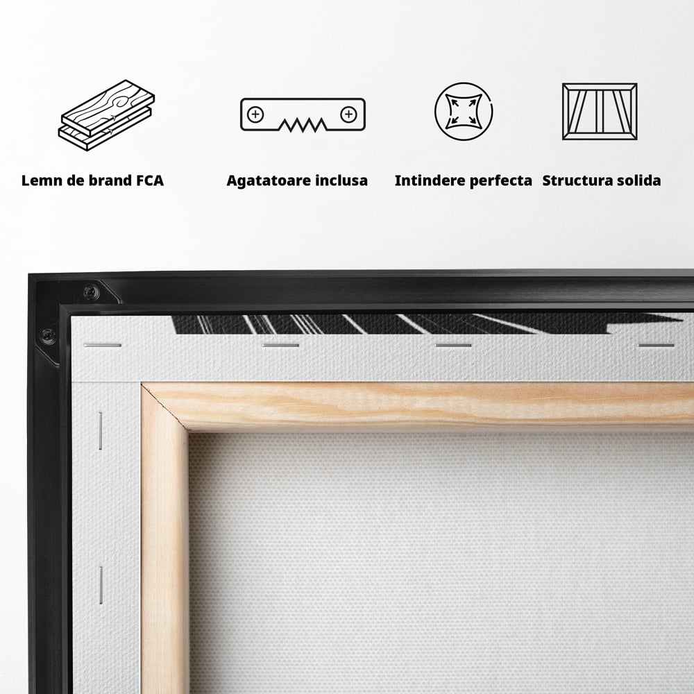 Tablou Canvas Premium, LuxCanva® G1131, Femeia din Umbra,Profil, Mister, Silueta, Stilizat, Alb, Negru, Eleganta, Moda, Arta, Minimalist, Lux, Rafinament, Birou, Living