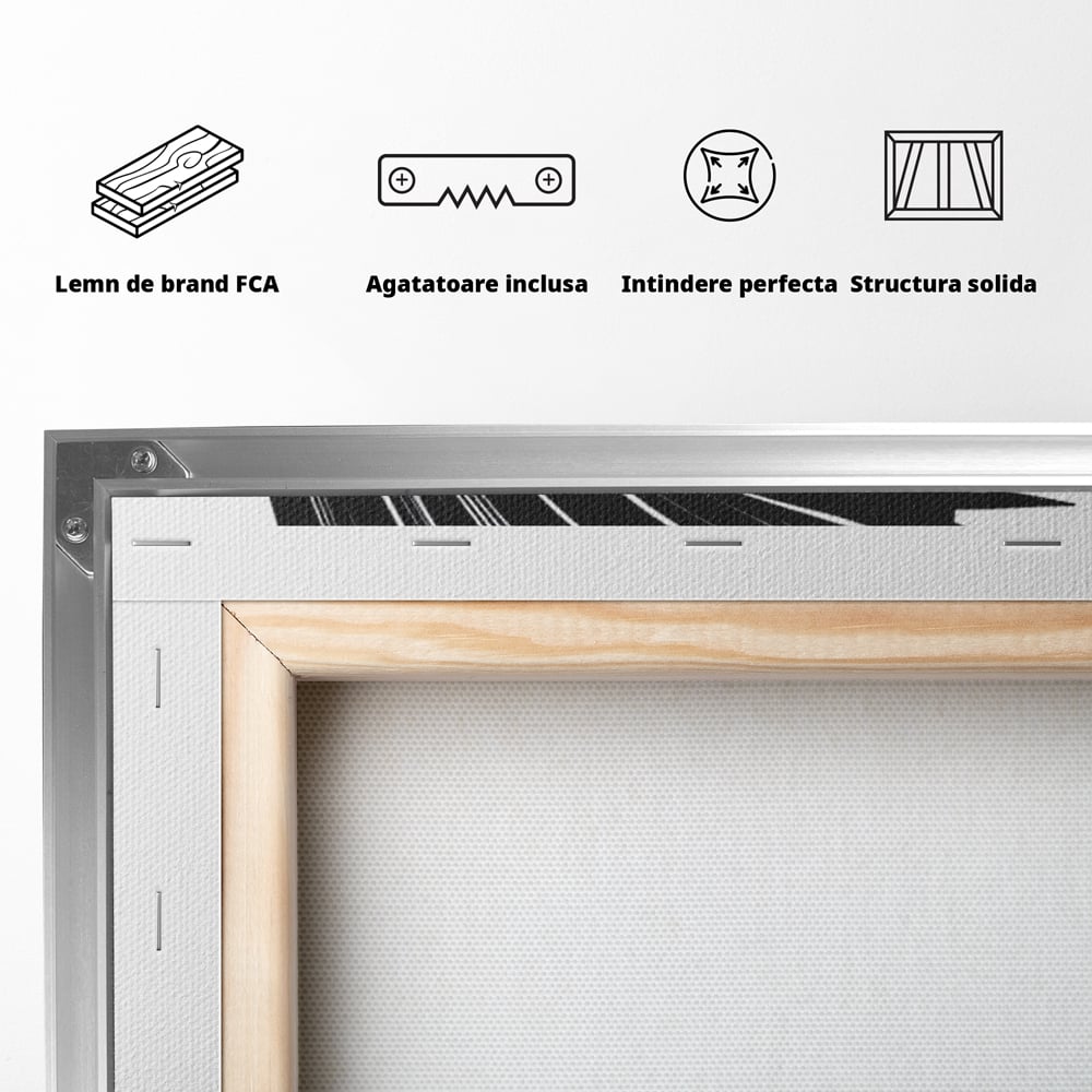 Tablou Canvas Premium, LuxCanva® G1131, Femeia din Umbra,Profil, Mister, Silueta, Stilizat, Alb, Negru, Eleganta, Moda, Arta, Minimalist, Lux, Rafinament, Birou, Living