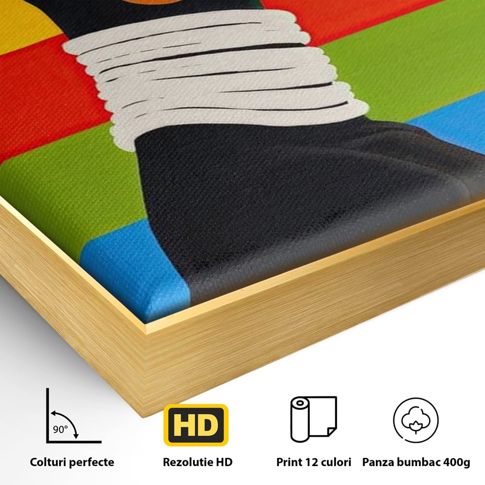 Leinwandbilder Premium, LuxCanva® G1132, Regenbogen Frau, Afro, Modernismus, Eleganz, Schmuck, Regenbogen, stilvoll, Profil, Halskette, Ohrringe, farbig, schön, Büro, Wohnen
