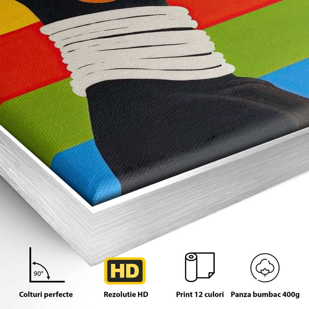 Leinwandbilder Premium, LuxCanva® G1132, Regenbogen Frau, Afro, Modernismus, Eleganz, Schmuck, Regenbogen, stilvoll, Profil, Halskette, Ohrringe, farbig, schön, Büro, Wohnen
