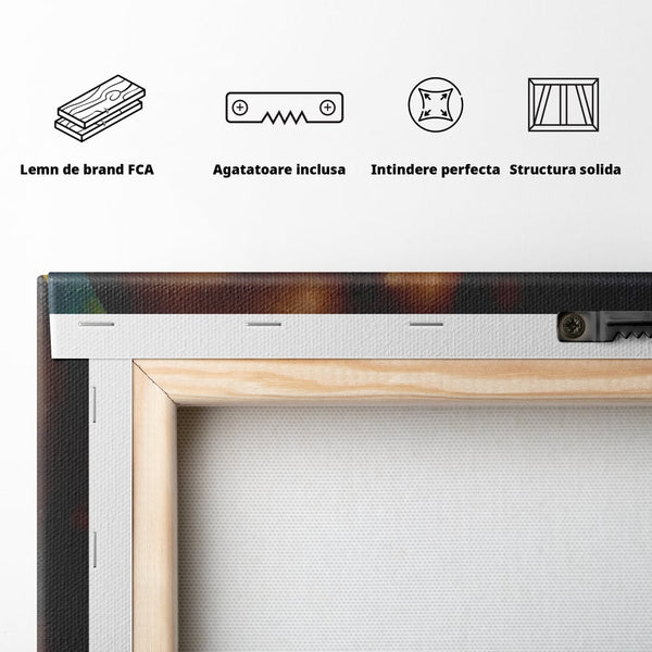 Leinwand Wandkunst Canvas Premium, LuxCanva® G1134, Unter den Augenlidern des Mondes, Tiefe, Schlaf, Stille, Frieden, Frieden, Meditation, Gelassenheit, bildlich, Traum, Blau, Orange, Geheimnis, Büro, Wohnen