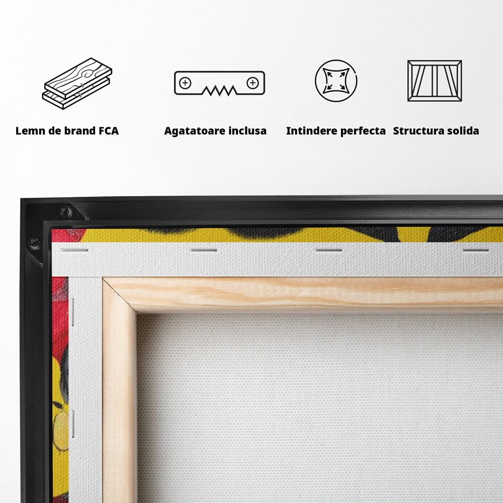 Tablou Canvas Premium, LuxCanva® G1135, Patru Regine si un Cantec, Regalitate, Femei, Pasari, Turbane, Zbor, Traditie, Cultura, Identitate, Feminism, Forta, Birou, Living
