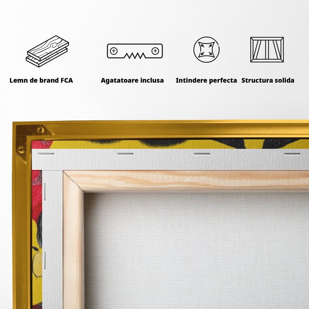 Tablou Canvas Premium, LuxCanva® G1135, Patru Regine si un Cantec, Regalitate, Femei, Pasari, Turbane, Zbor, Traditie, Cultura, Identitate, Feminism, Forta, Birou, Living
