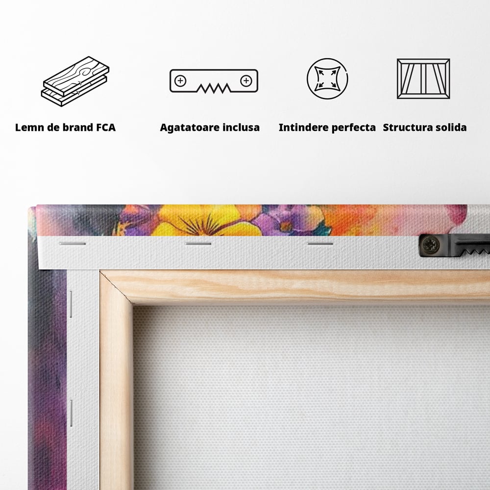 Leinwand Premium Canvas Wall Art, LuxCanva® G1136, Garten der Seele, Weiblich, Blumen, Natur, Prospetime, Kunst, Traum, Träumen, Magie, Farbe, Farbe, Geheimnis, Pastell, Strauß, Profil, Büro, Wohnen