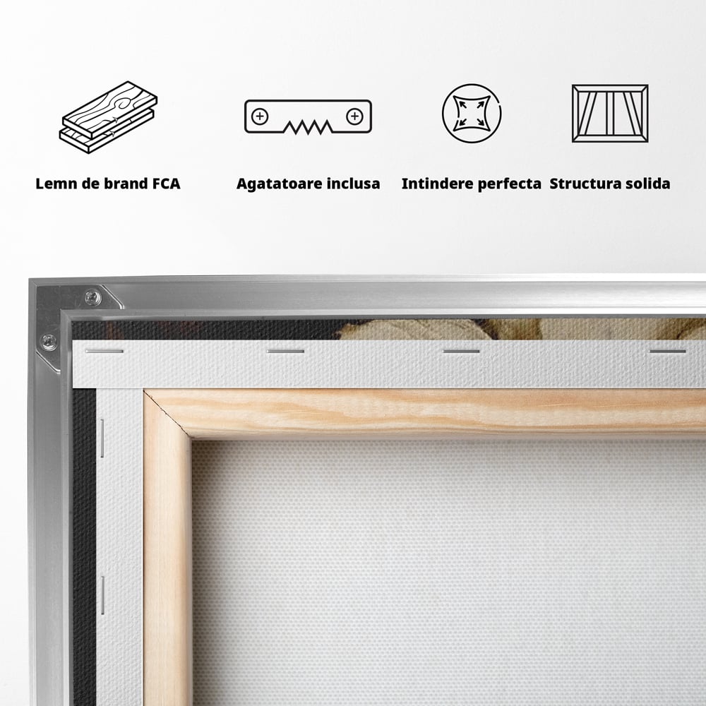 Tablou Canvas Premium, LuxCanva® G1138, Ocrotitoarea Petalelor, Zeita, Gratie, Privire, Magie, Frumusete, Misterioasa, Flori, Noblete, Contrast, Bijuterii, Birou, Living