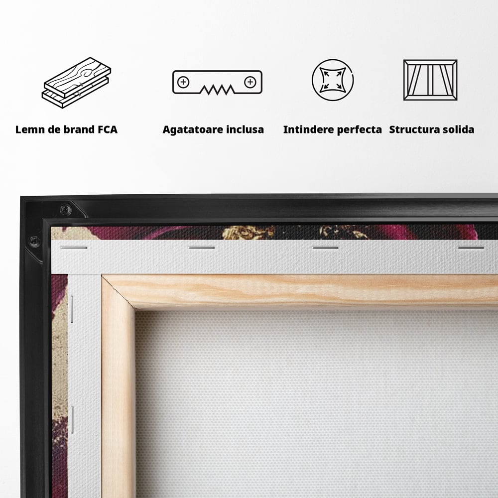 Tablou Canvas Premium, LuxCanva® G1139, Chipul Ascuns, Timiditate, Mov, Violet, Buze, Rafinament, Artistic, Lux, Pasiune, Noblete, Regina, Unicitate, Glamour, Birou, Living