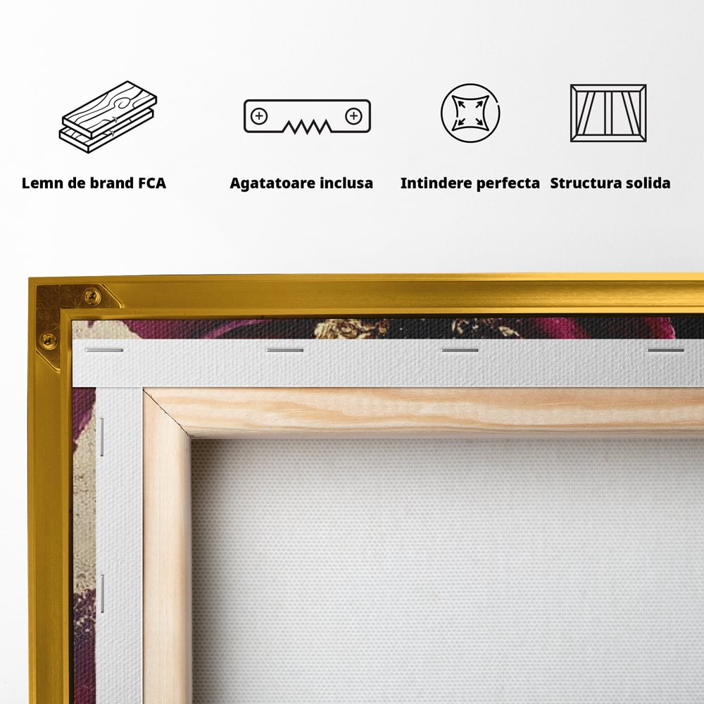 Tablou Canvas Premium, LuxCanva® G1139, Chipul Ascuns, Timiditate, Mov, Violet, Buze, Rafinament, Artistic, Lux, Pasiune, Noblete, Regina, Unicitate, Glamour, Birou, Living