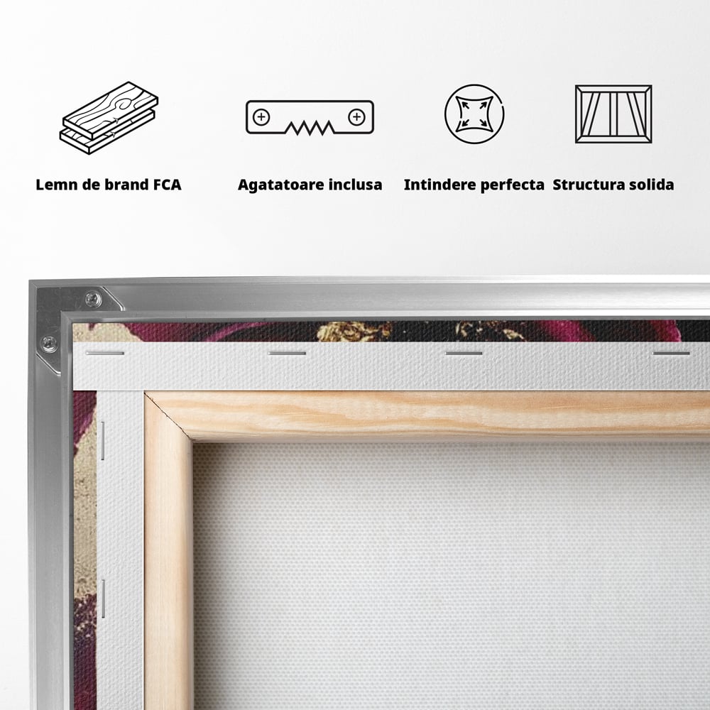 Tablou Canvas Premium, LuxCanva® G1139, Chipul Ascuns, Timiditate, Mov, Violet, Buze, Rafinament, Artistic, Lux, Pasiune, Noblete, Regina, Unicitate, Glamour, Birou, Living