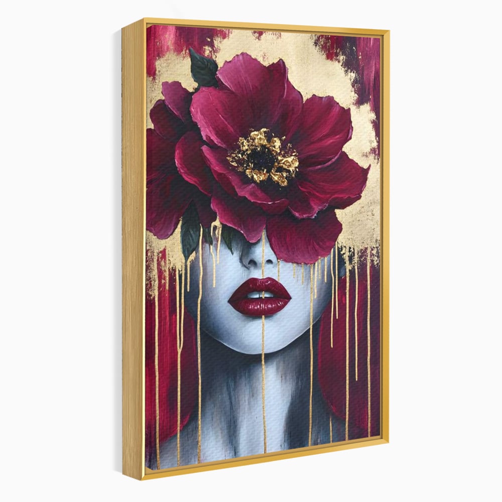 Tablou Canvas Premium, LuxCanva® G1139, Chipul Ascuns, Timiditate, Mov, Violet, Buze, Rafinament, Artistic, Lux, Pasiune, Noblete, Regina, Unicitate, Glamour, Birou, Living