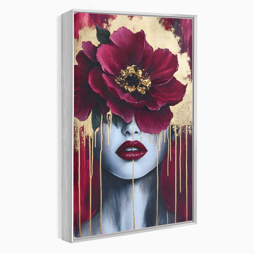 Tablou Canvas Premium, LuxCanva® G1139, Chipul Ascuns, Timiditate, Mov, Violet, Buze, Rafinament, Artistic, Lux, Pasiune, Noblete, Regina, Unicitate, Glamour, Birou, Living