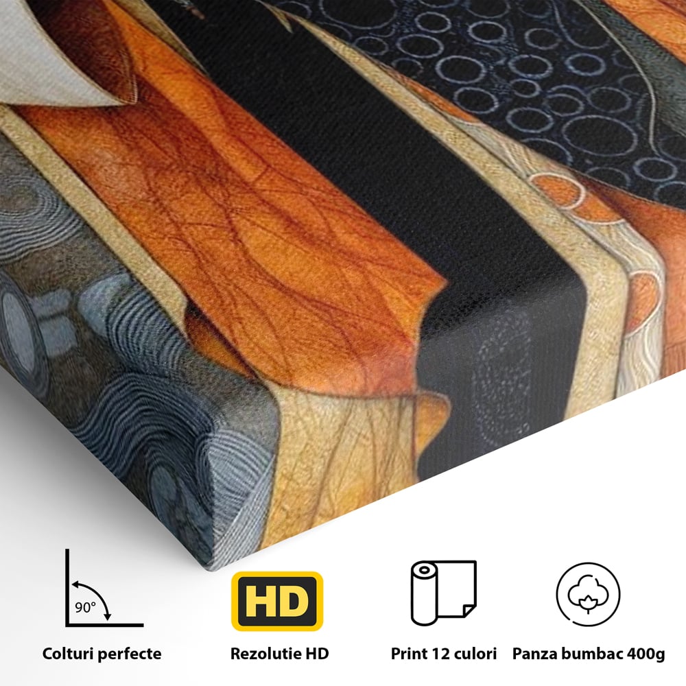 Tablou Canvas Premium, LuxCanva® G1140, Fiicele Vantului Asiatic, Arta, Decorativa, Rafinat, Costum, Traditional, Asiatic, Umbrela, Simbolism, Plimbare, Prietenie, Birou, Living