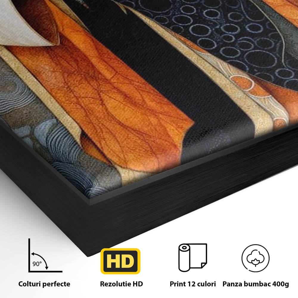 Tablou Canvas Premium, LuxCanva® G1140, Fiicele Vantului Asiatic, Arta, Decorativa, Rafinat, Costum, Traditional, Asiatic, Umbrela, Simbolism, Plimbare, Prietenie, Birou, Living