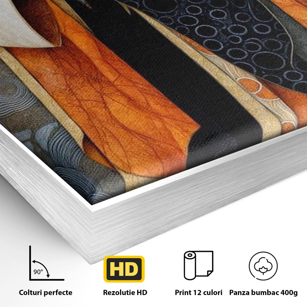 Tablou Canvas Premium, LuxCanva® G1140, Fiicele Vantului Asiatic, Arta, Decorativa, Rafinat, Costum, Traditional, Asiatic, Umbrela, Simbolism, Plimbare, Prietenie, Birou, Living