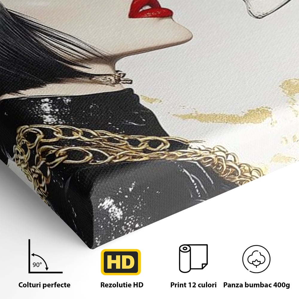 Leinwandbilder Premium, LuxCanva® G1141, Jenseits der Zeit, Leben, Skelette, Schädel, Reflexion, Symbolismus, Gotik, Dualität, Unsterblichkeit, Glamour, Mysteriös, Stille, Büro, Wohnen
